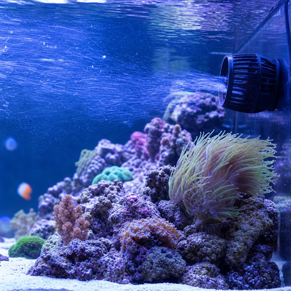 Strong water flow across reef rock