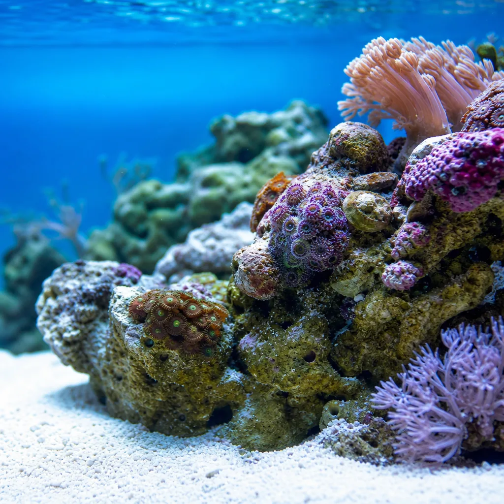 Clean reef rock free of red slime