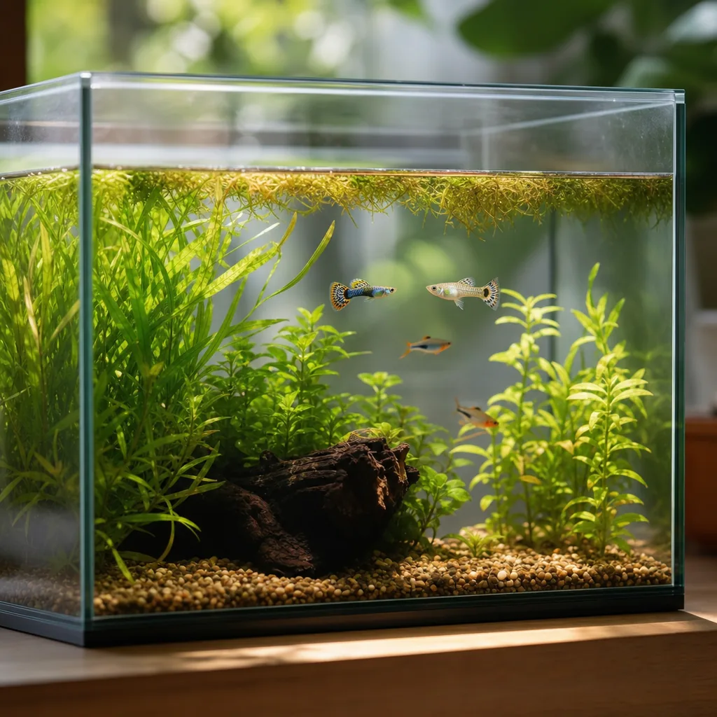 Easy low-tech planted freshwater beginner tank