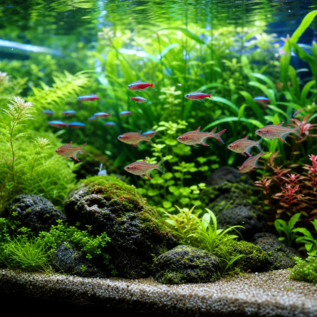 Large planted aquarium with strong gentle current