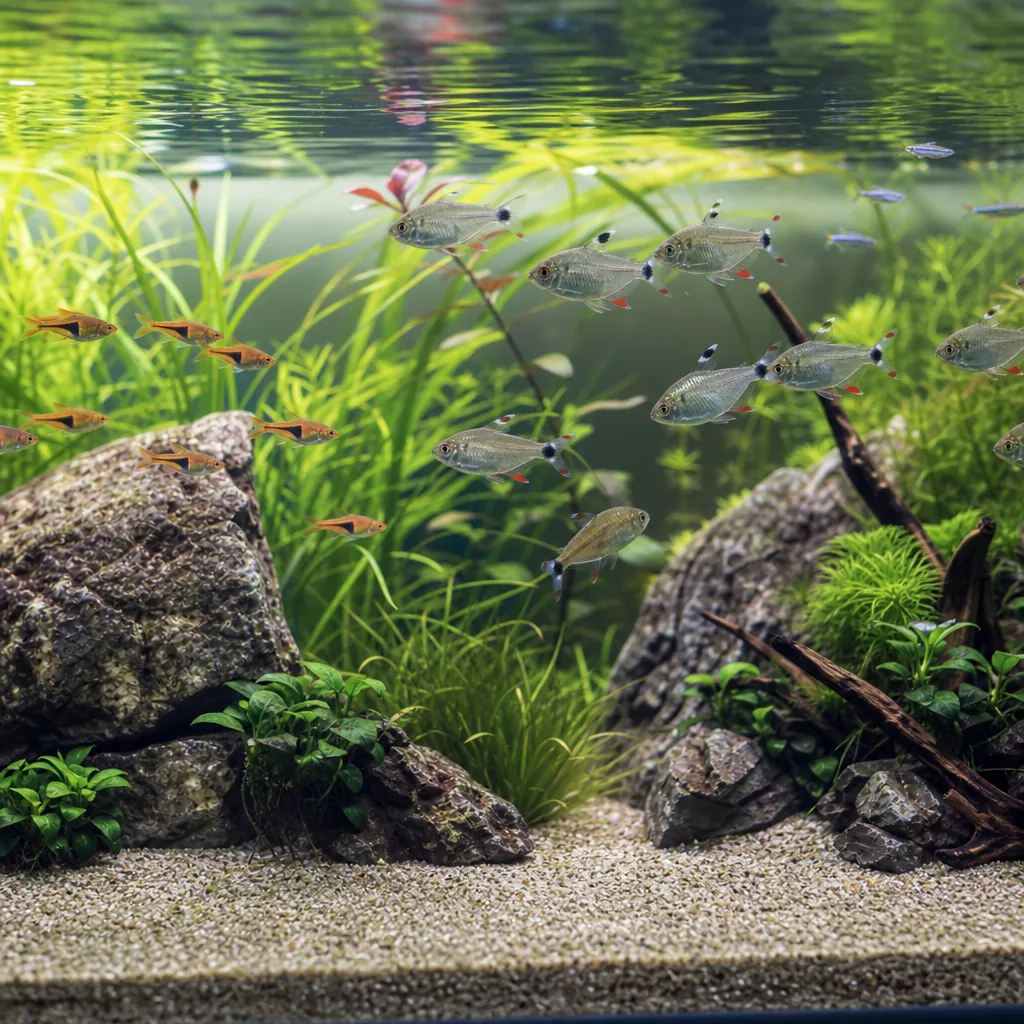 Spacious large aquarium with stable thriving community