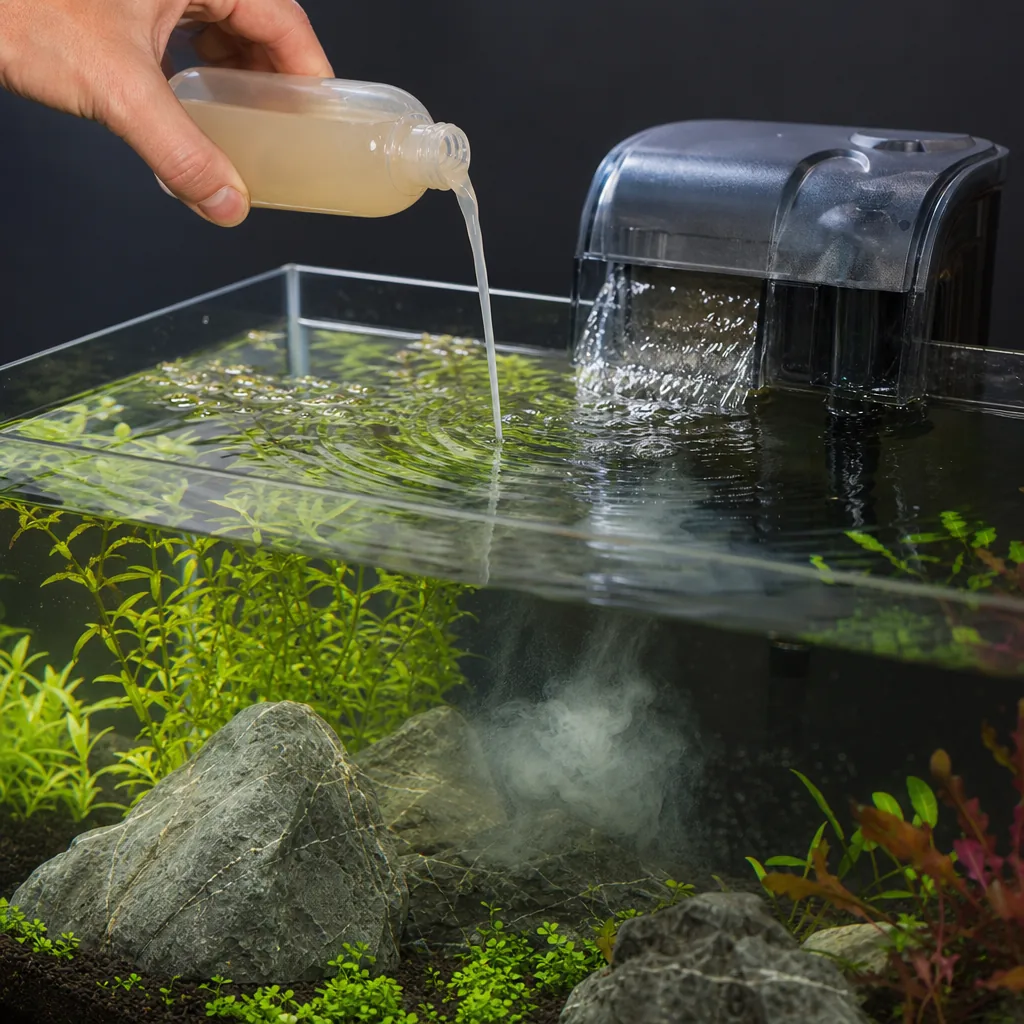 Adding bottled bacteria starter to speed up the cycle