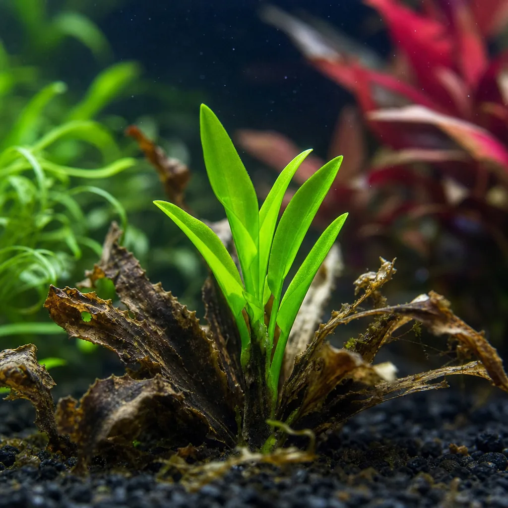 Recovering plant pushing out new healthy growth