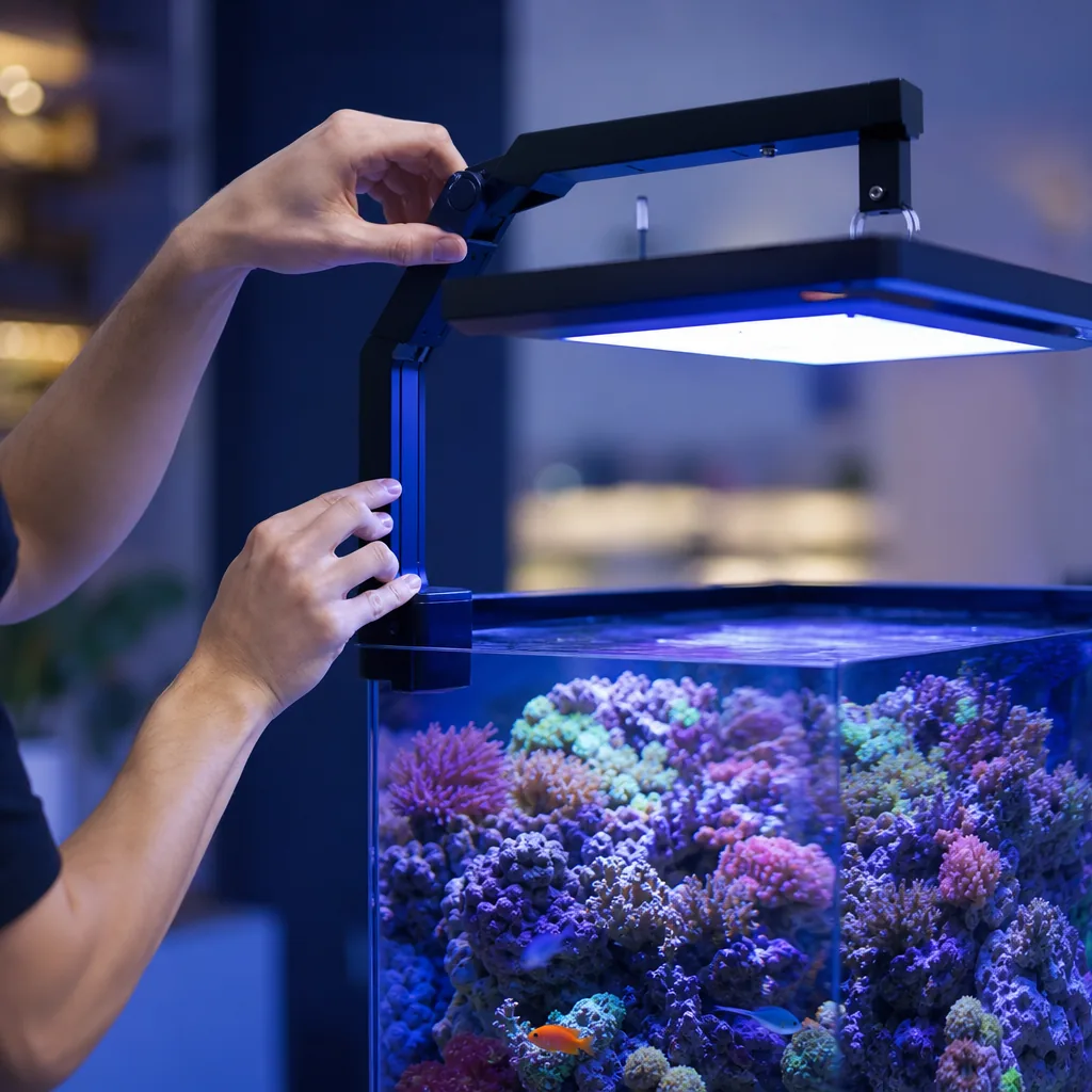 Adjusting a mounting arm on a reef light