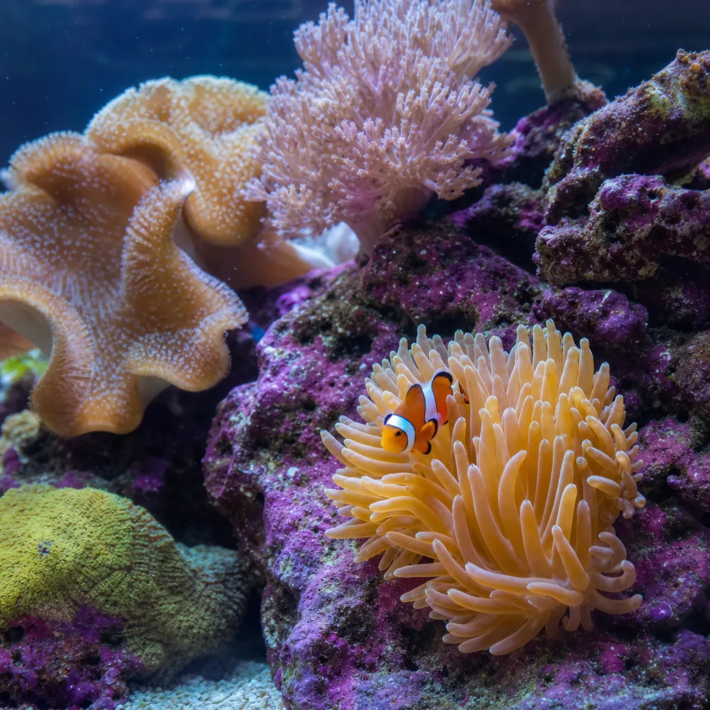 A maturing beginner reef aquarium coming together