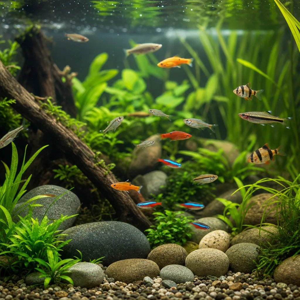 A calm freshwater community tank for comparison