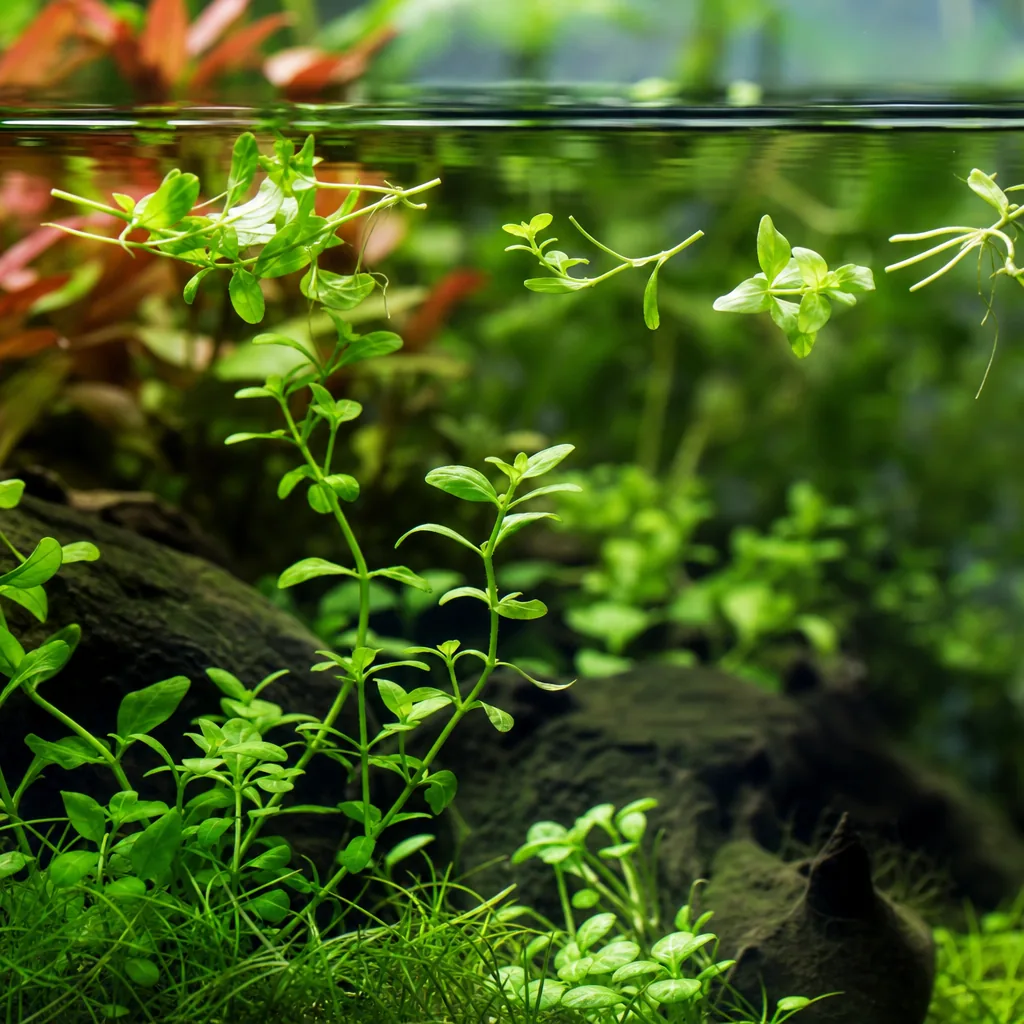 Aquarium plants propagating into new free clippings