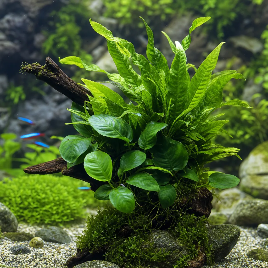 Easy beginner aquarium plants thriving in a tank