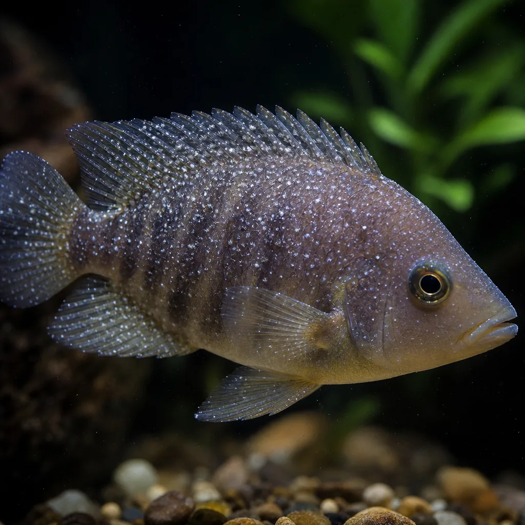 Fish covered in white spots from ich infection