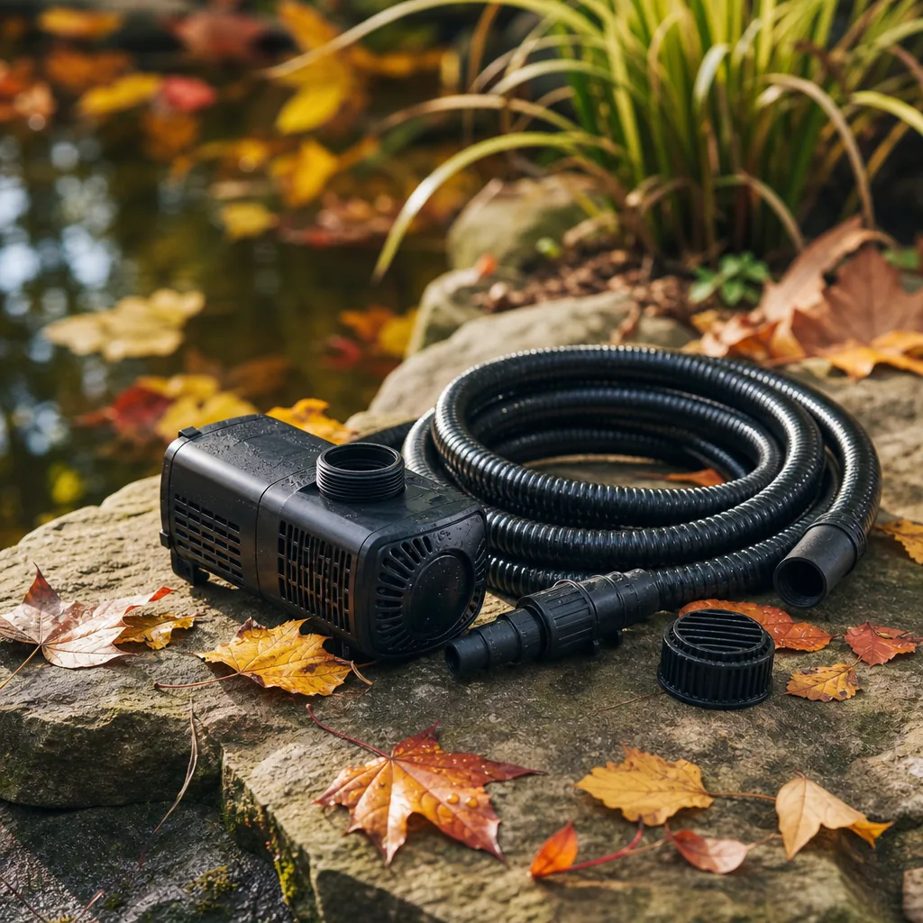 Pond equipment and tubing removed for winter storage